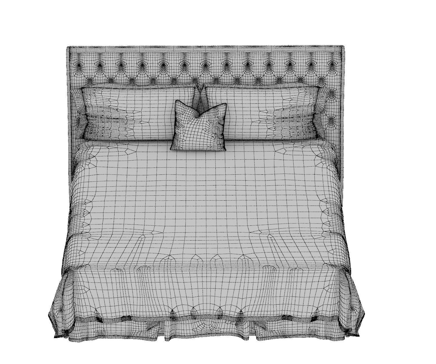 BED COLLECTION 3 with wooden headboard and footboard 3D model_21