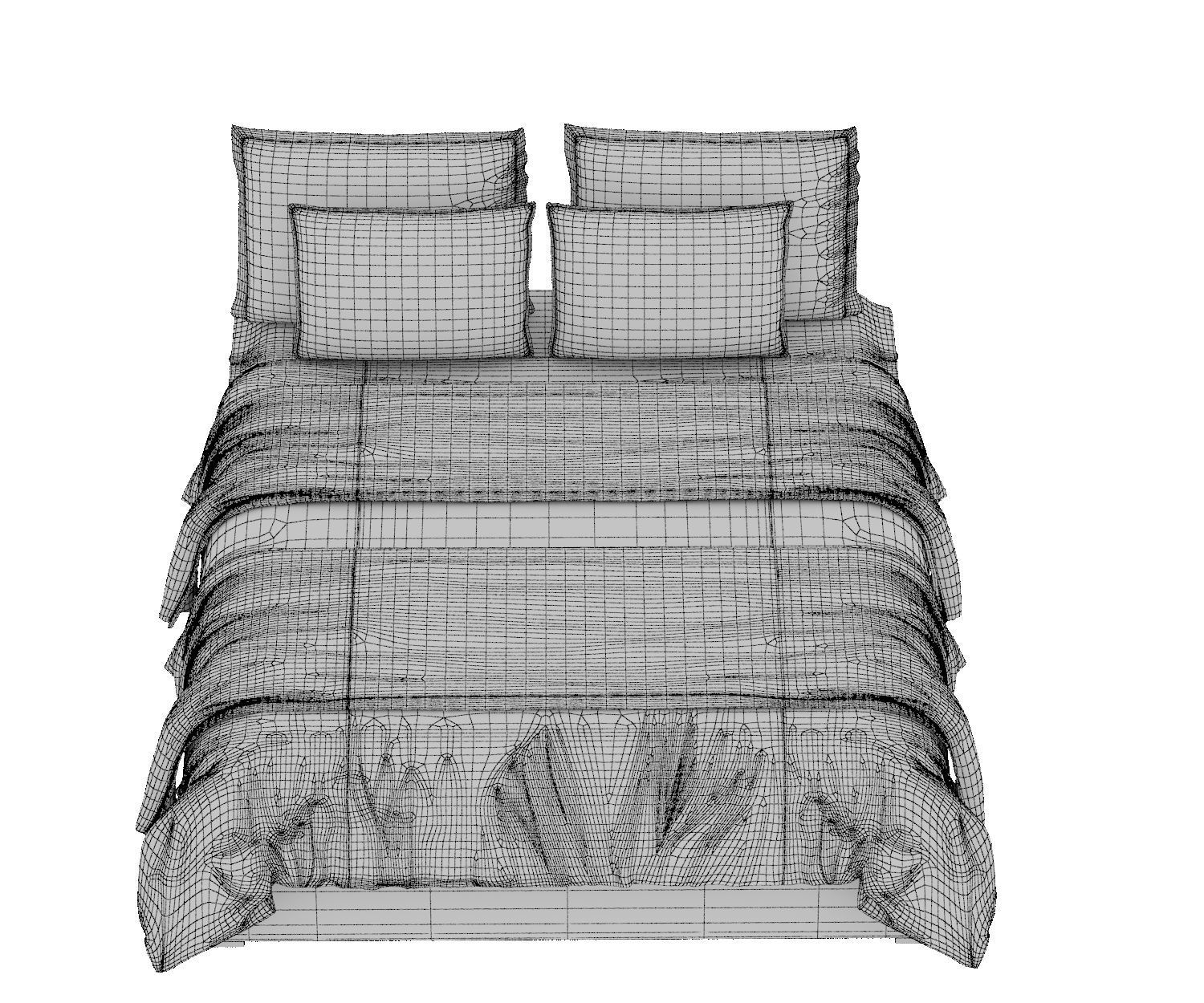 BED COLLECTION 3 with wooden headboard and footboard 3D model_22