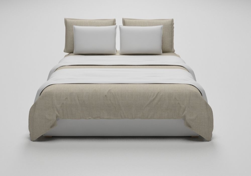 BED COLLECTION 3 with wooden headboard and footboard 3D model_11