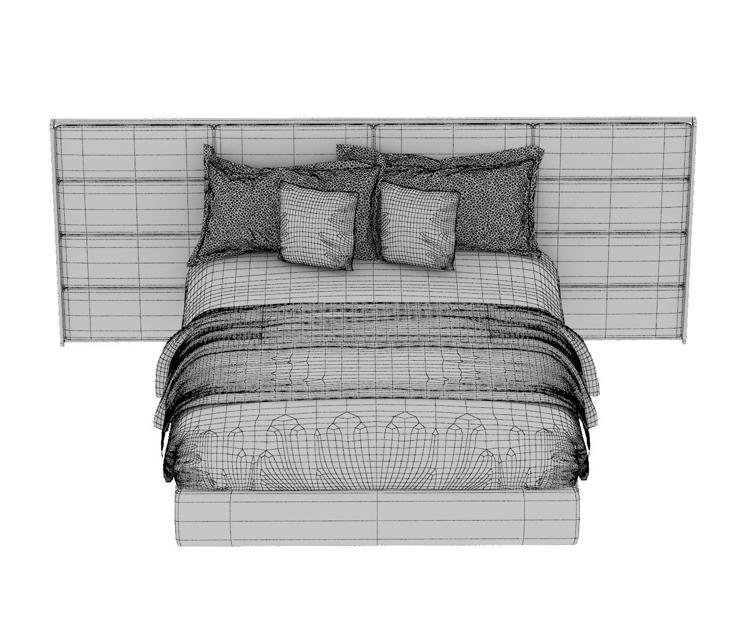 BED COLLECTION 3 with wooden headboard and footboard 3D model_13