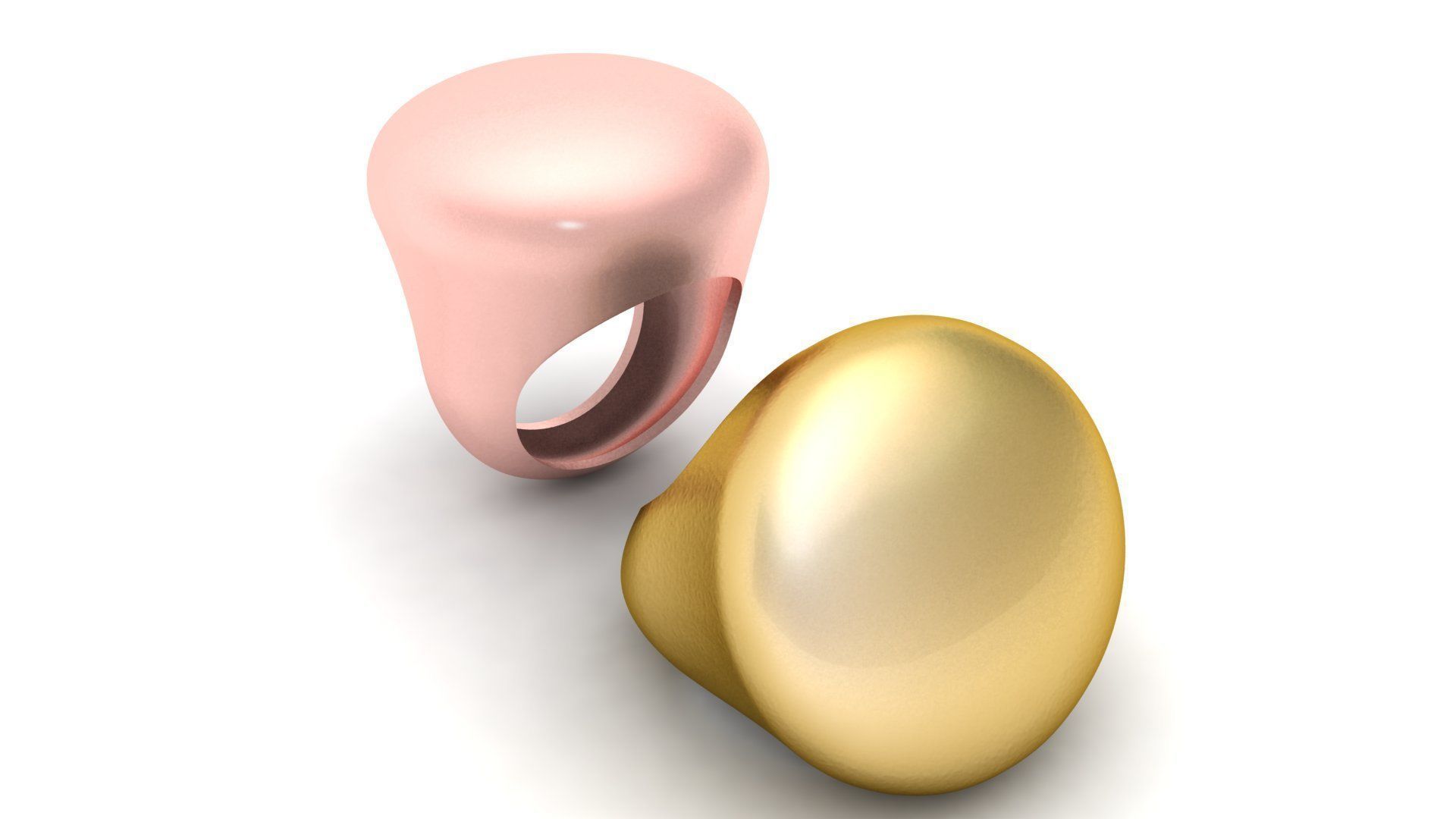 Gold Dome Ring  3D print model_1