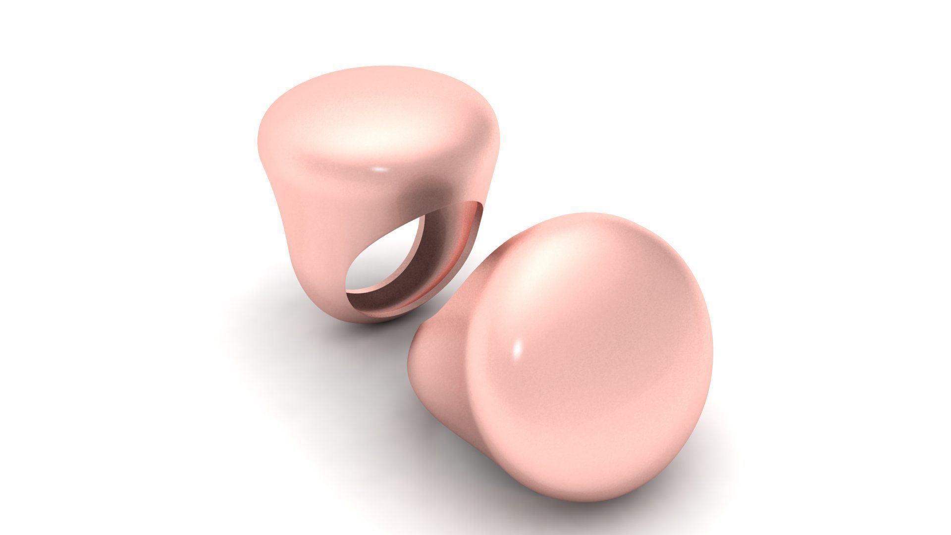 Gold Dome Ring  3D print model_6