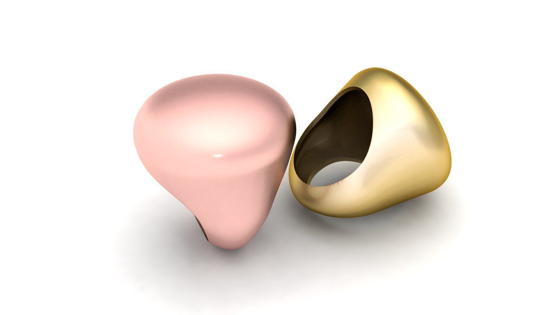 Gold Dome Ring  3D print model_13