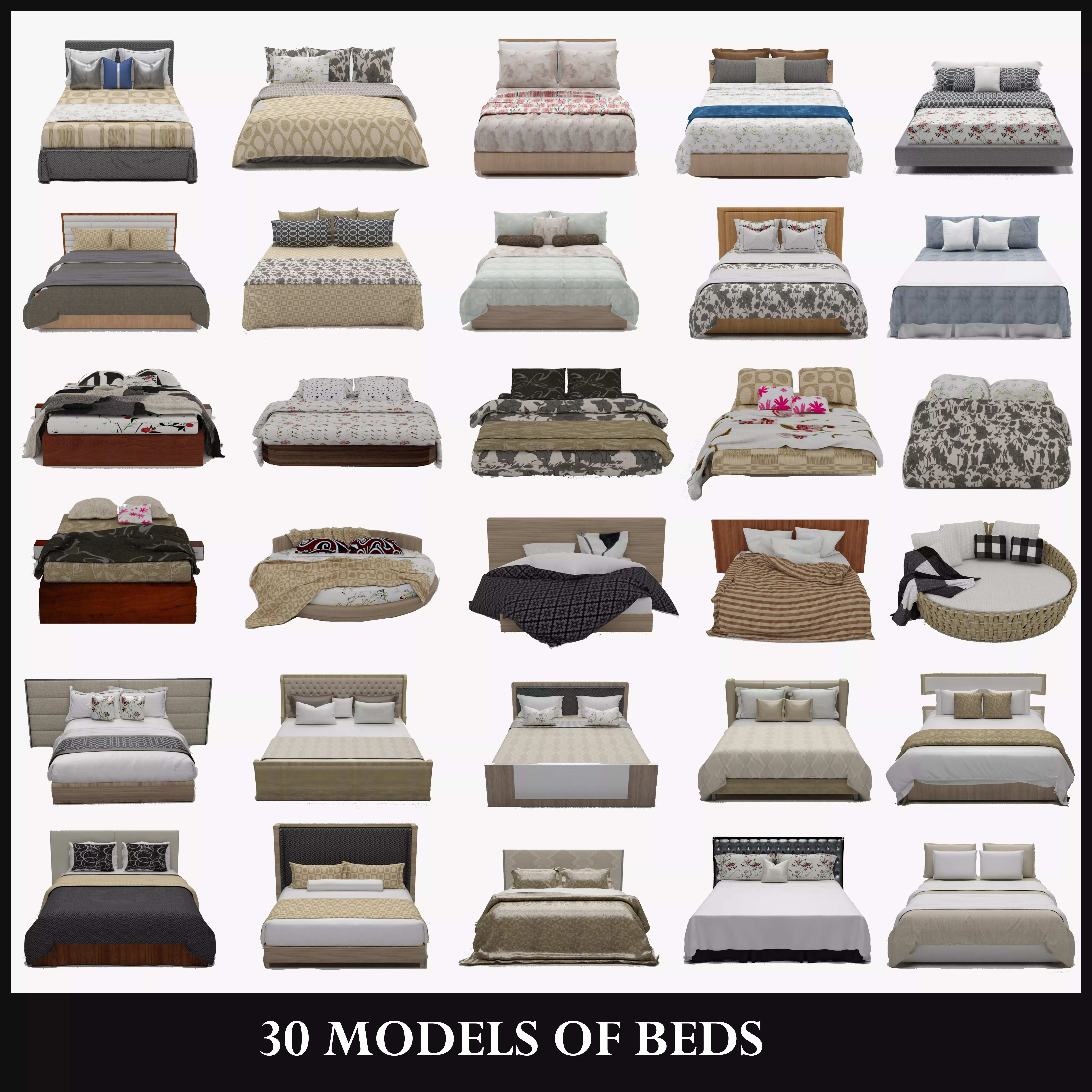 30 MODELS OF BEDS 3D Model Collection_0