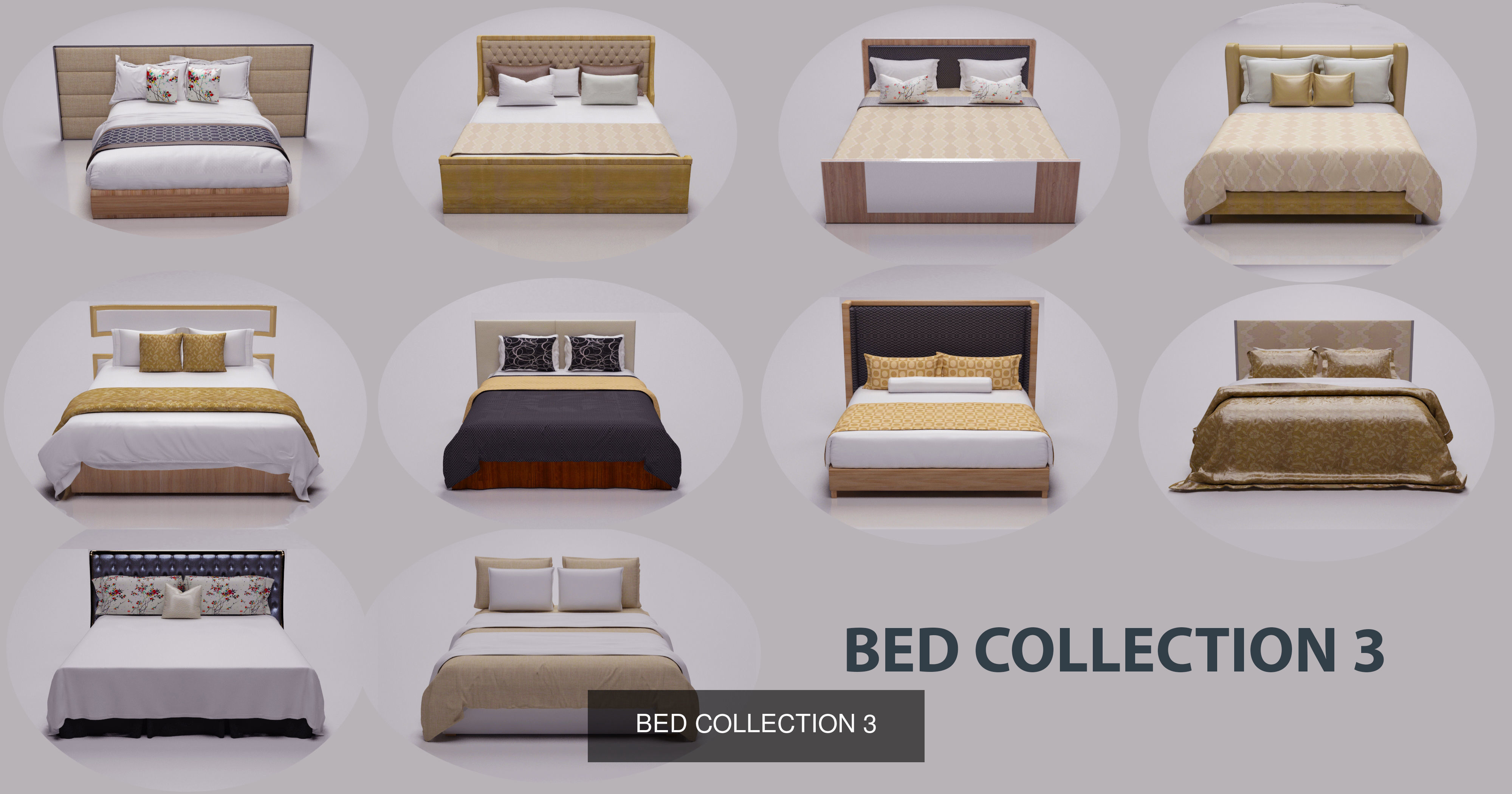 20 BEDS MODELS 3D Model Collection_3