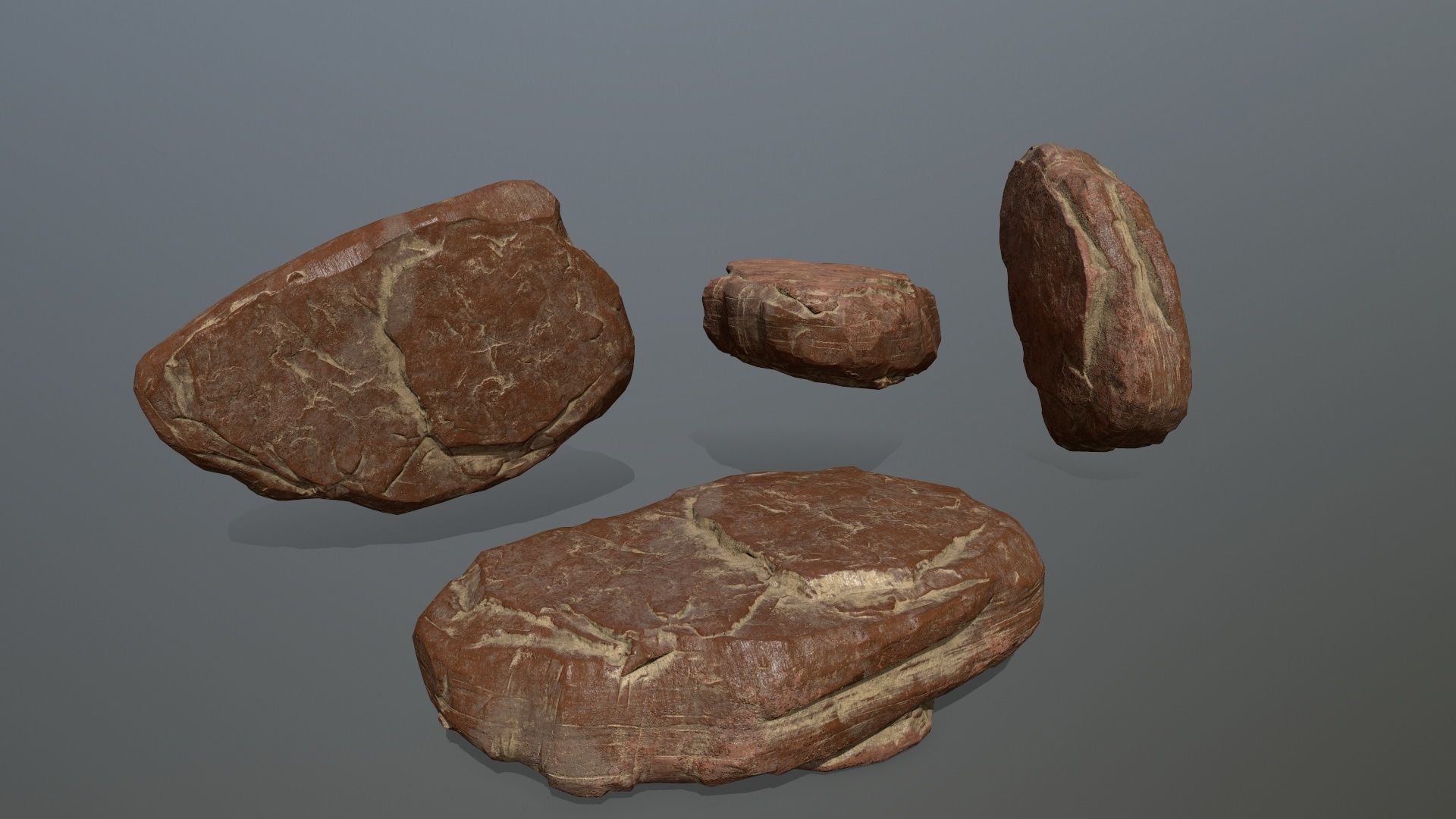 desert rock set Low-poly 3D model_6