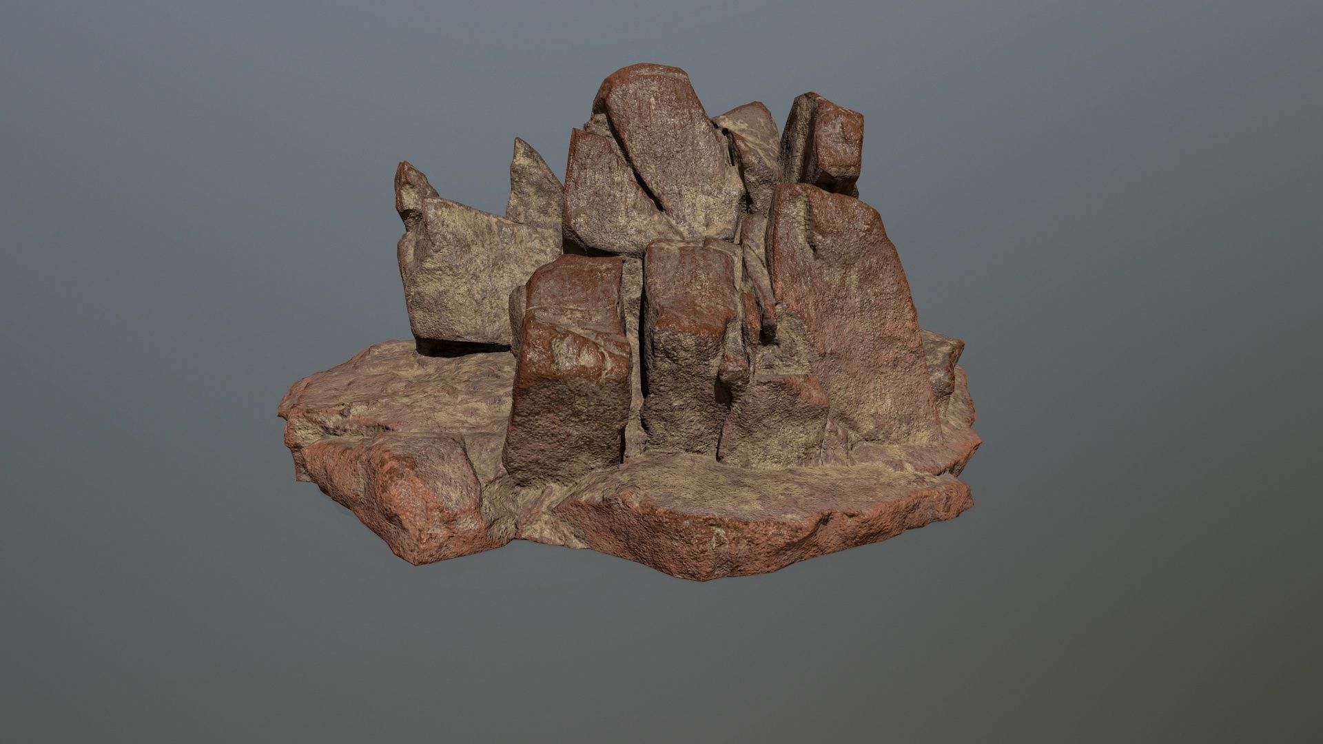desert rock set  Low-poly 3D model_8