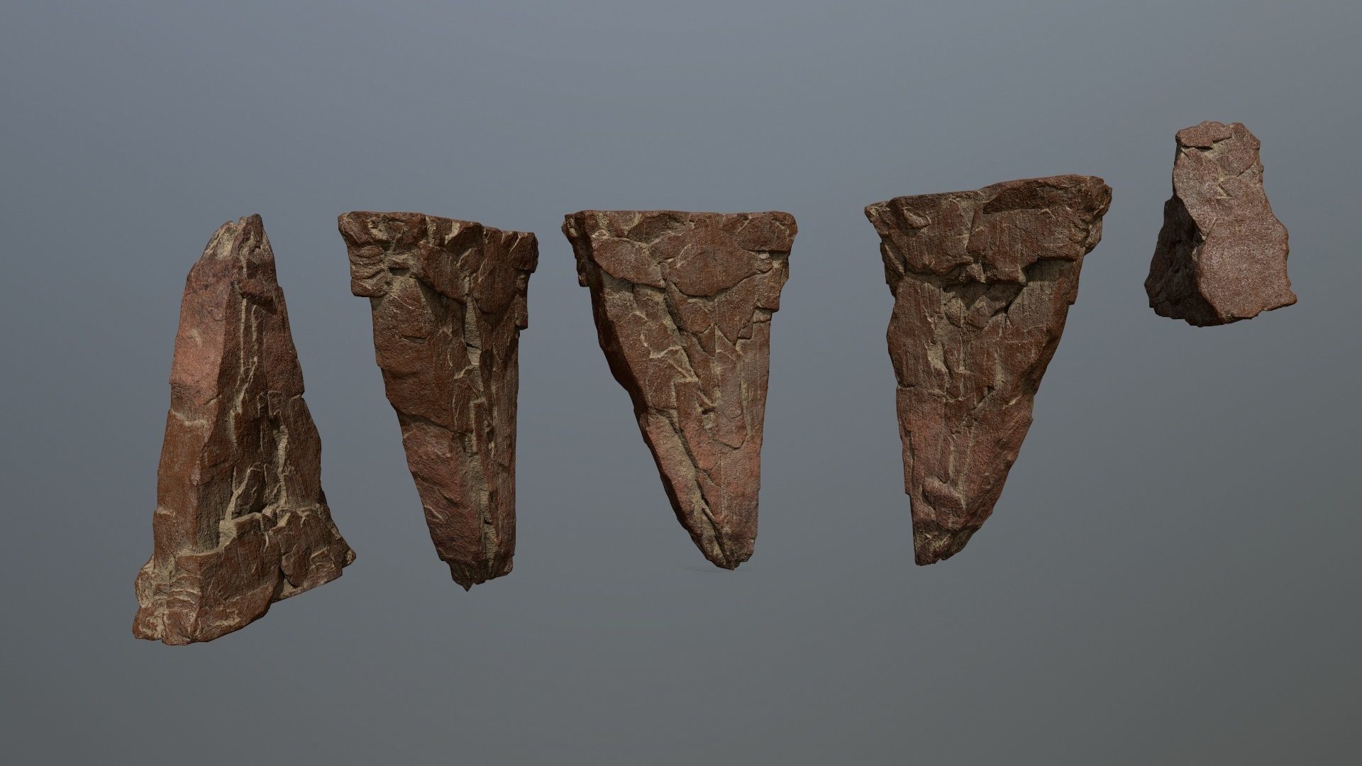 desert rock set Low-poly 3D model_2