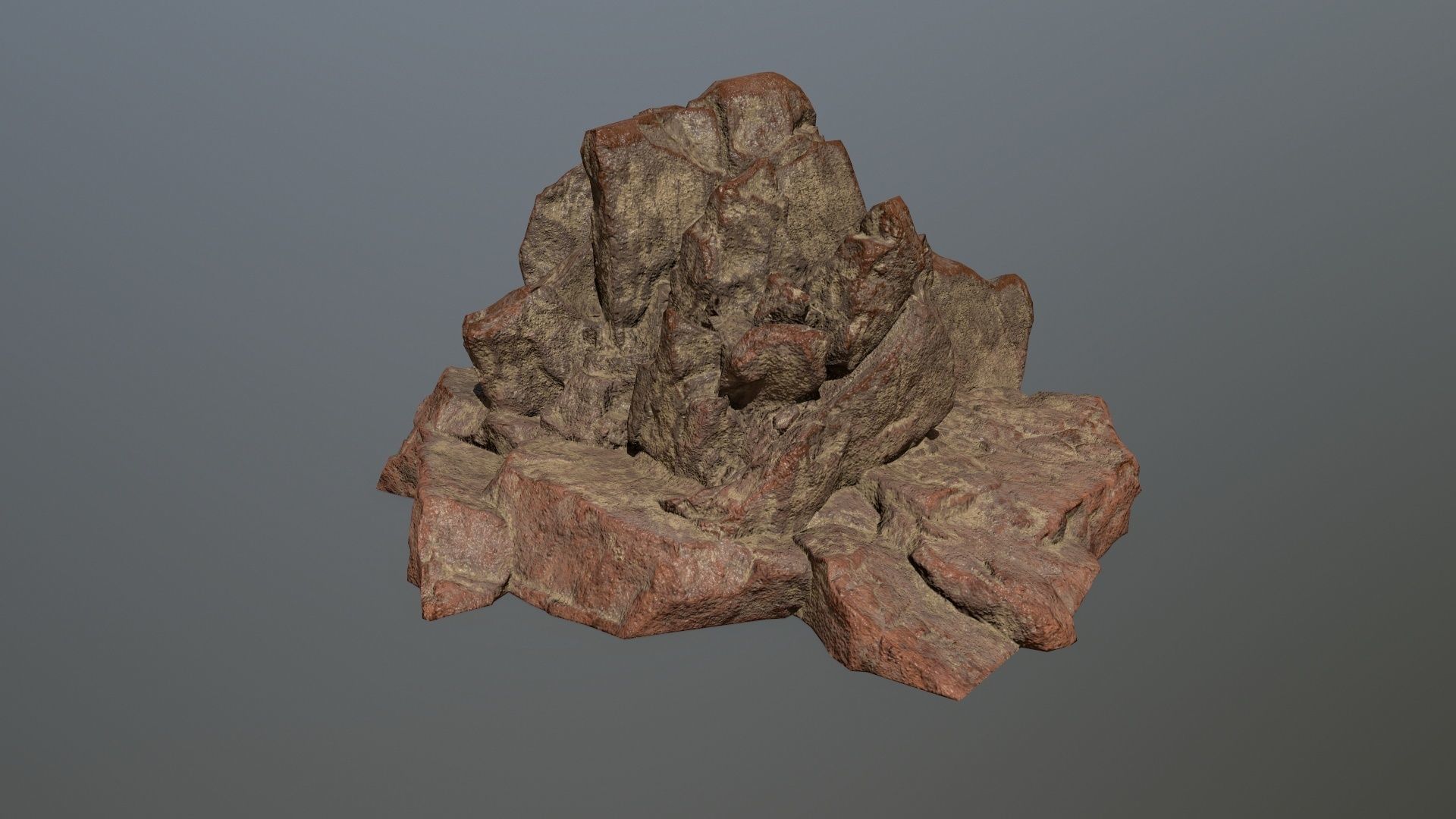 desert rock set Low-poly 3D model_12
