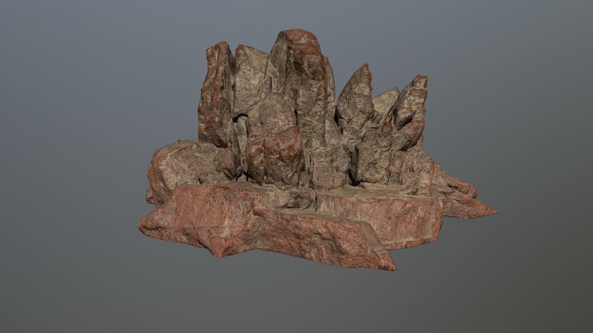 desert rock set Low-poly 3D model_11