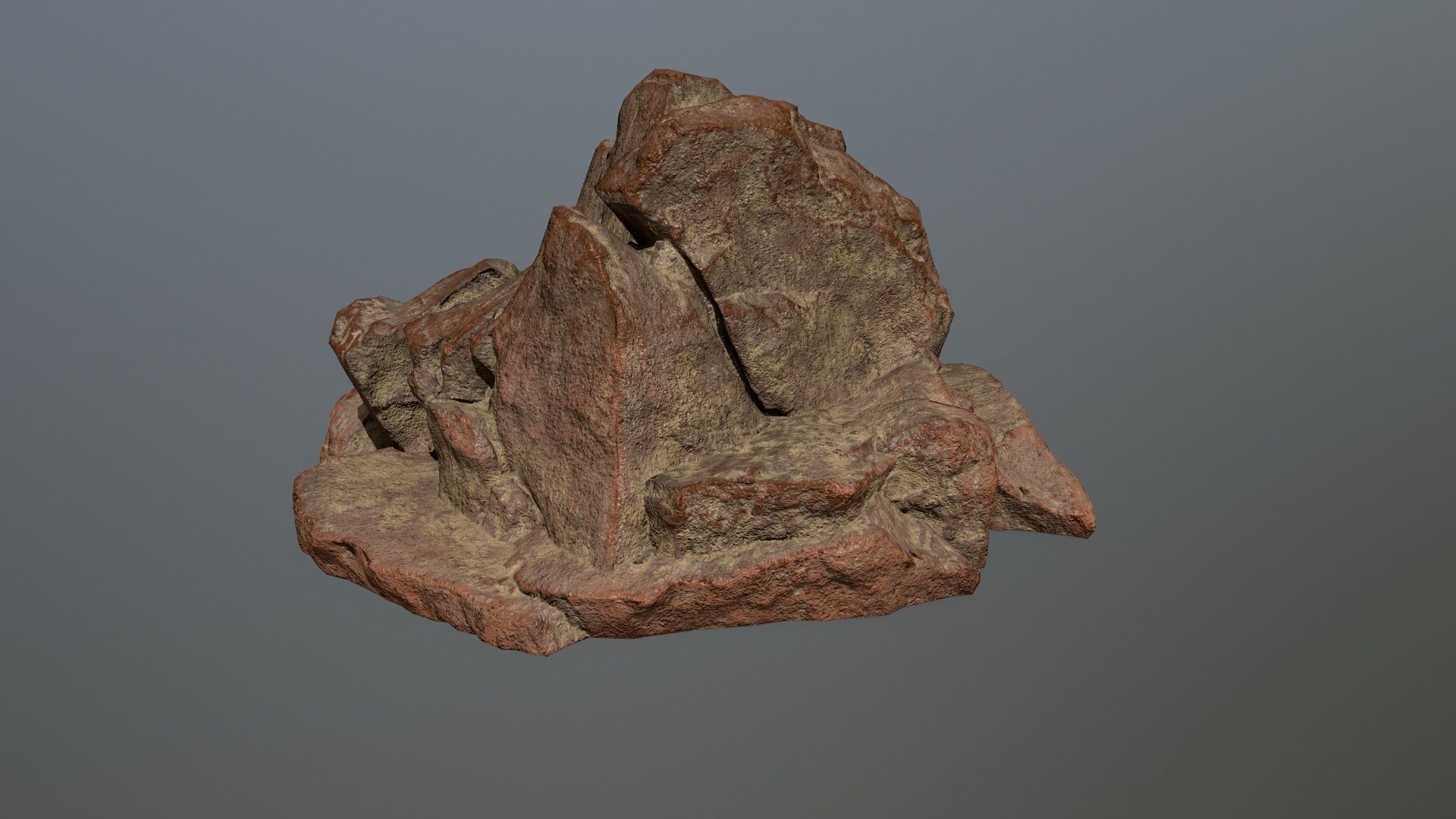 desert rock set Low-poly 3D model_9