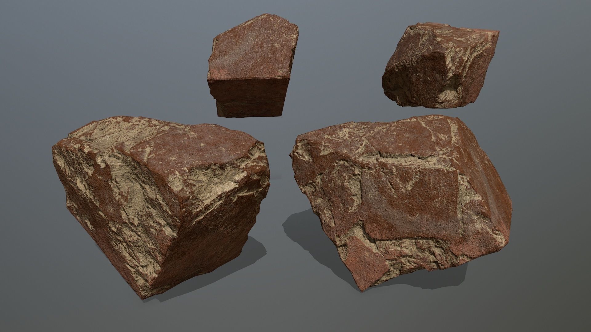 desert rock set  Low-poly 3D model_4