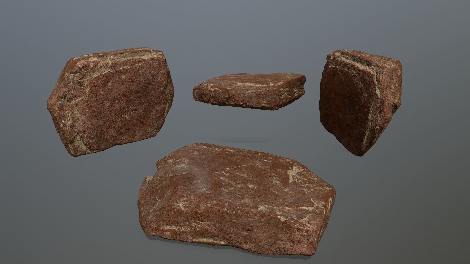 desert rock set Low-poly 3D model_5