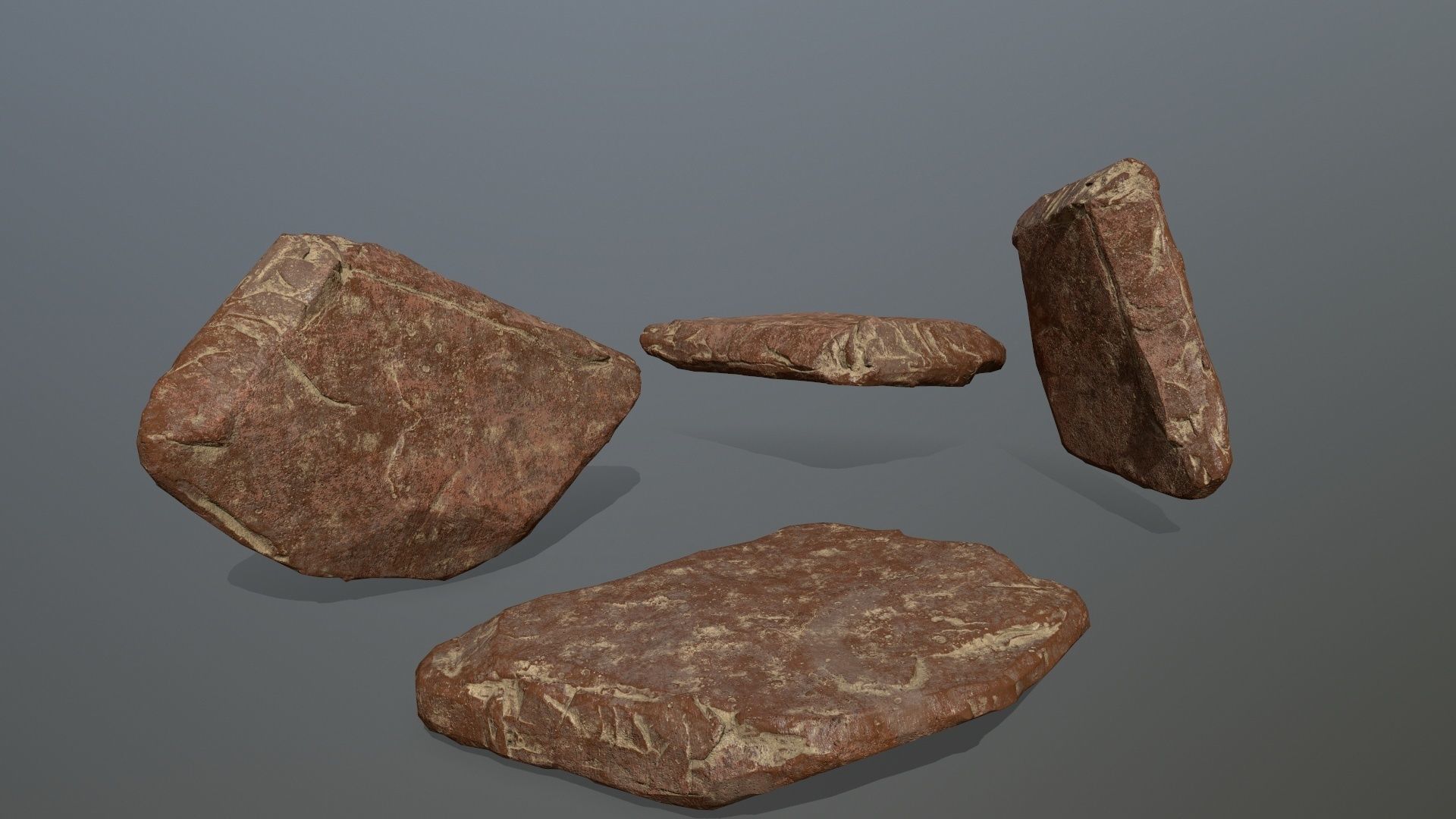 desert rock set Low-poly 3D model_7