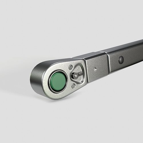 Torque wrench with quick release head Low-poly 3D model 2