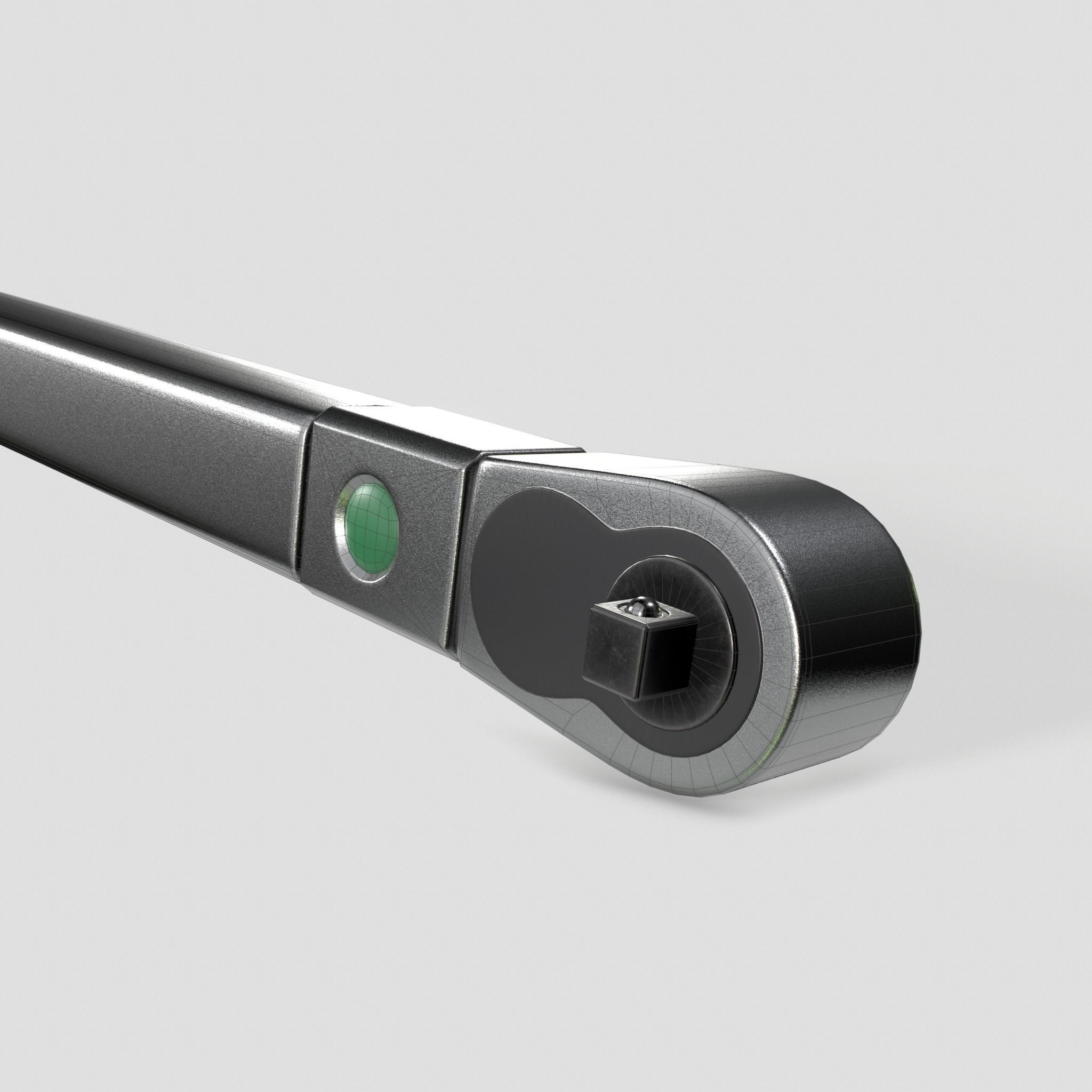 Torque wrench with quick release head Low-poly 3D model_5