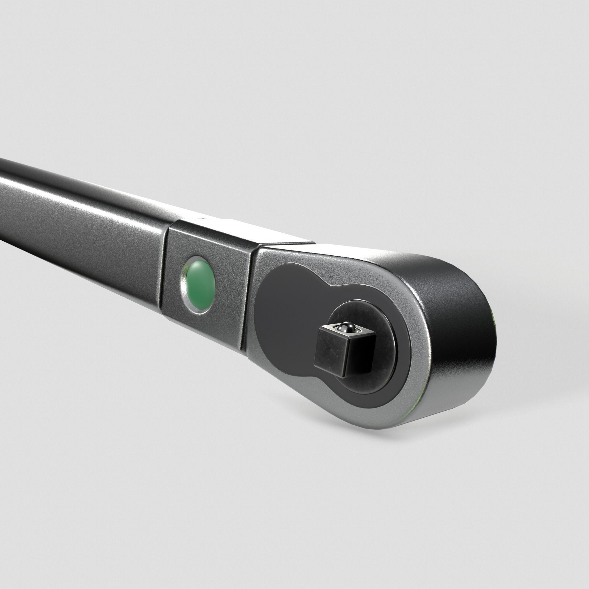 Torque wrench with quick release head Low-poly 3D model_4