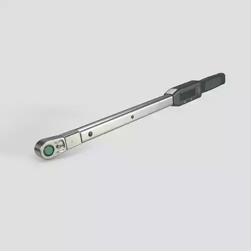 Torque wrench with quick release head Low-poly 3D model