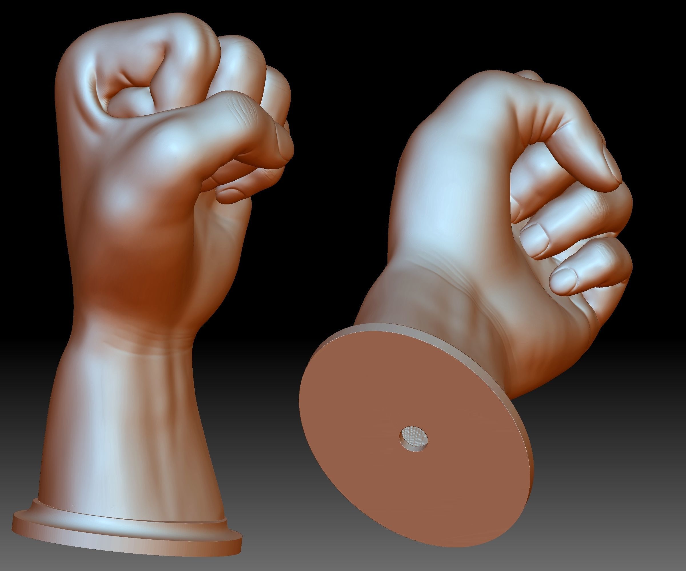 BLM hand sign logo fist STL file 3D printable model Black Lives 3D print model_4