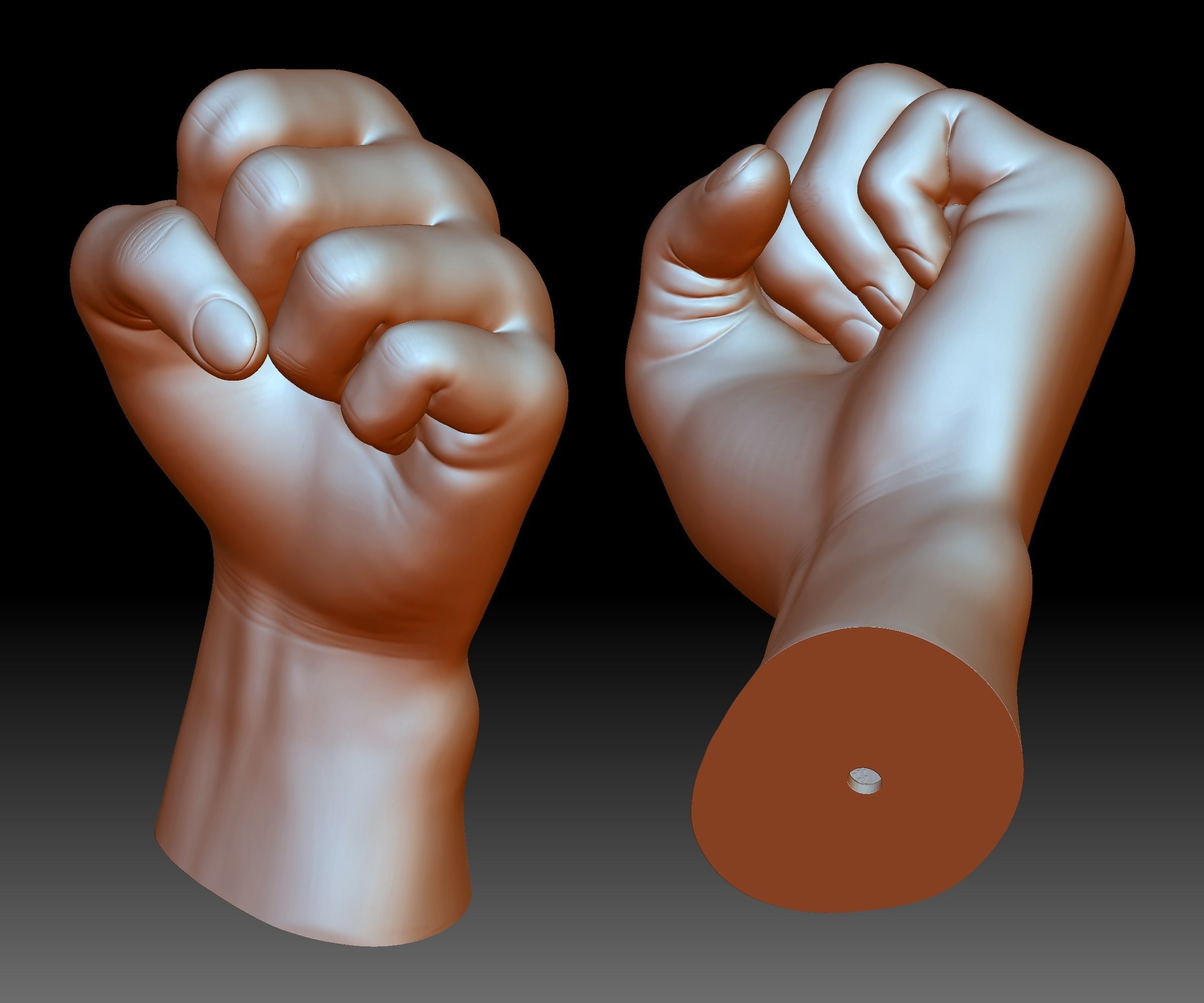 BLM hand sign logo fist STL file 3D printable model Black Lives 3D print model_6