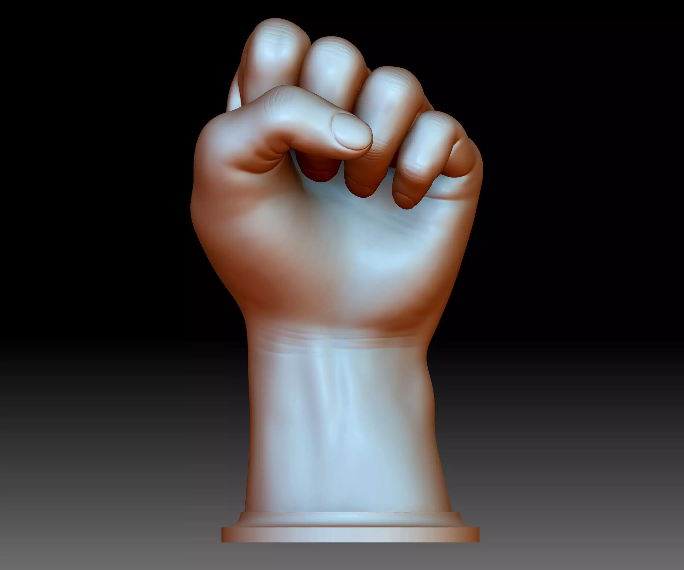 BLM hand sign logo fist STL file 3D printable model Black Lives 3D print model_0