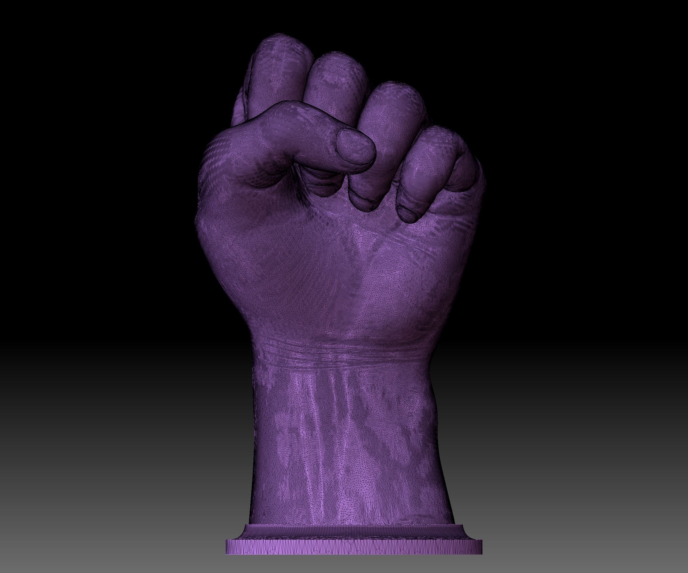 BLM hand sign logo fist STL file 3D printable model Black Lives 3D print model_8