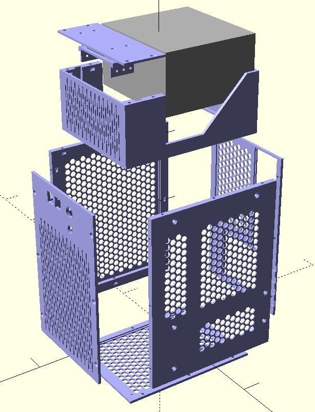 Compact computer mATX case 3D print model_2