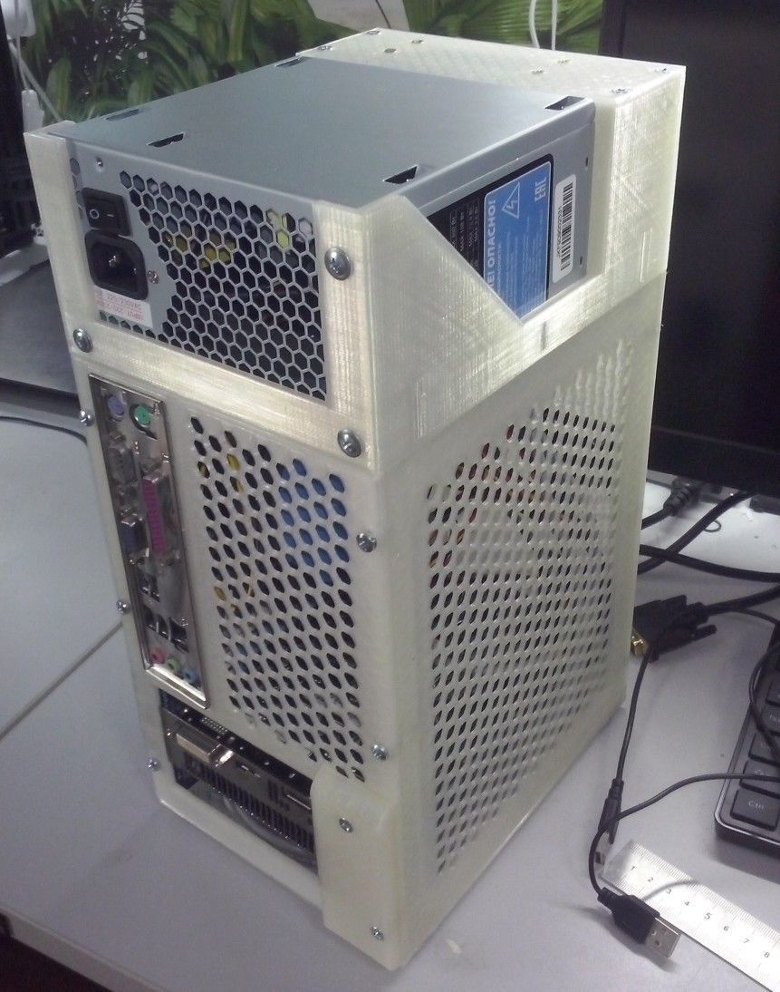 Compact computer mATX case 3D print model_4