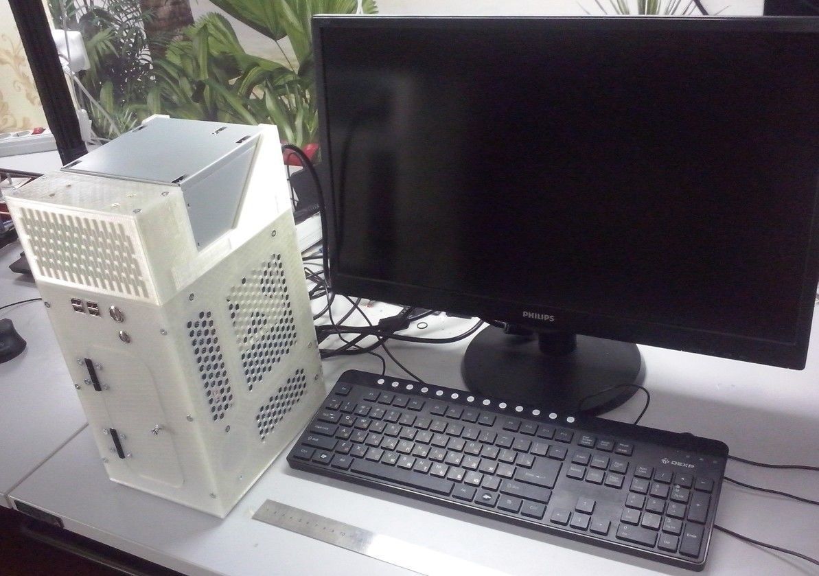 Compact computer mATX case 3D print model_3