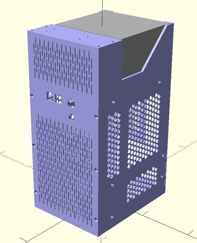 Compact computer mATX case 3D print model_0