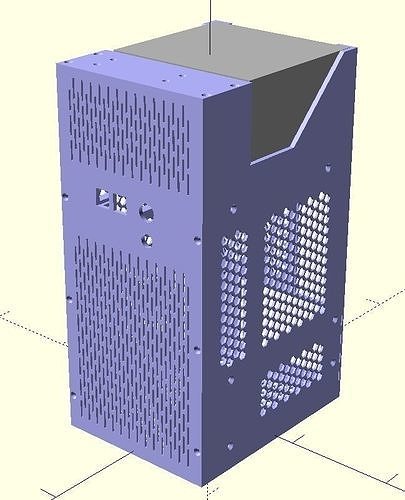 Compact computer mATX case 3D print model