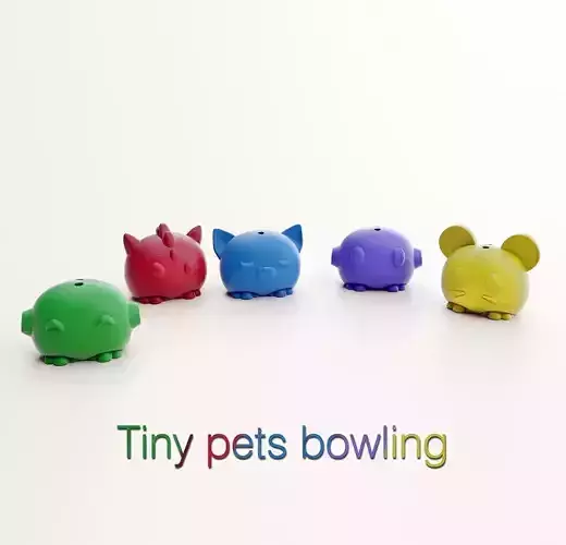 TINY PETS BOWLING- 3D Printed 3D print model
