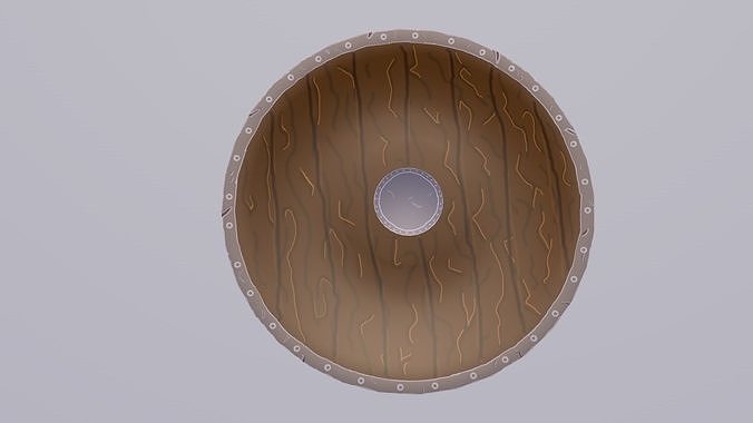 Shield wooden Low-poly 3D model