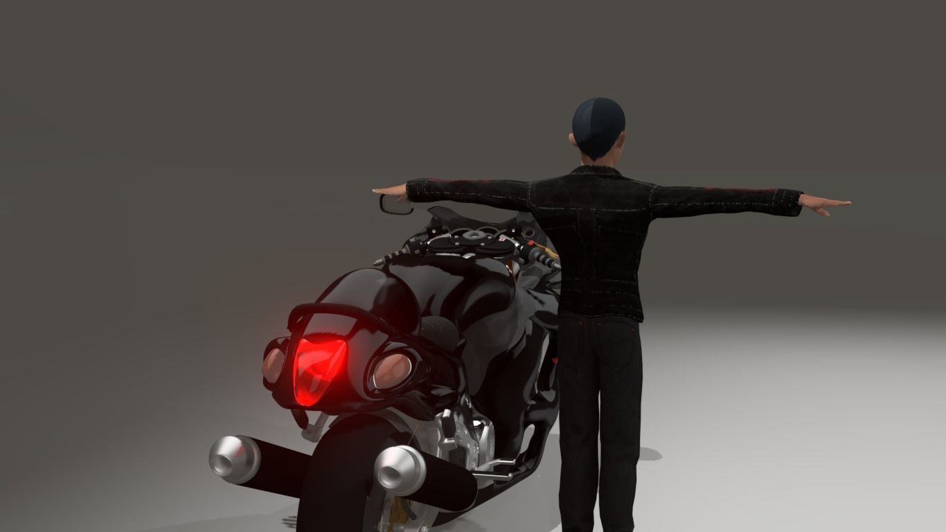 biker man plus bike 3D model_8