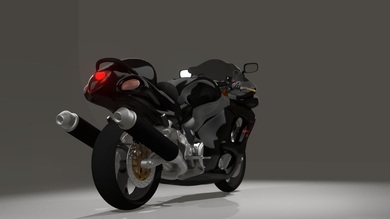 biker man plus bike 3D model_2