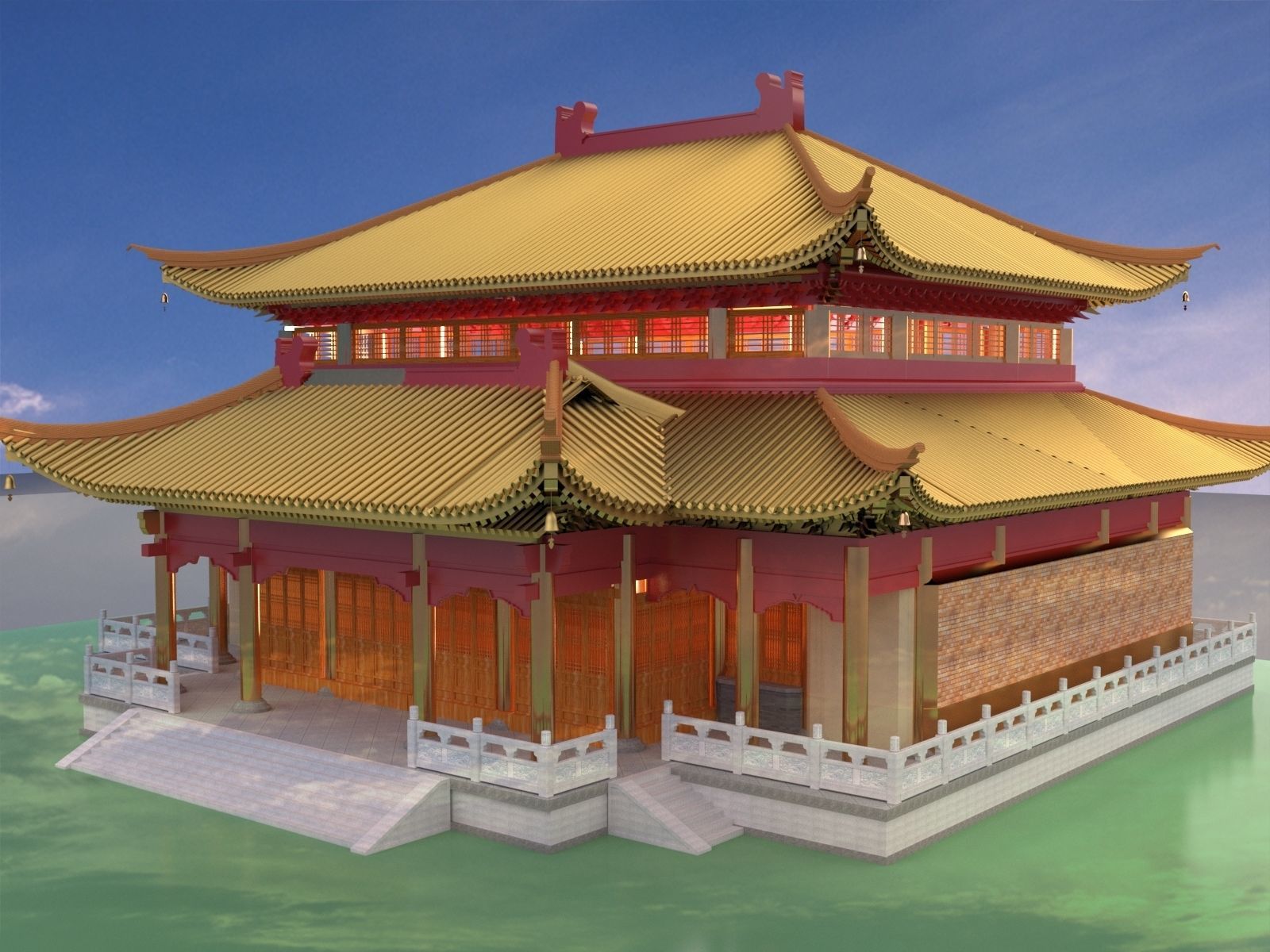 Chinese ancient house 3D model_2