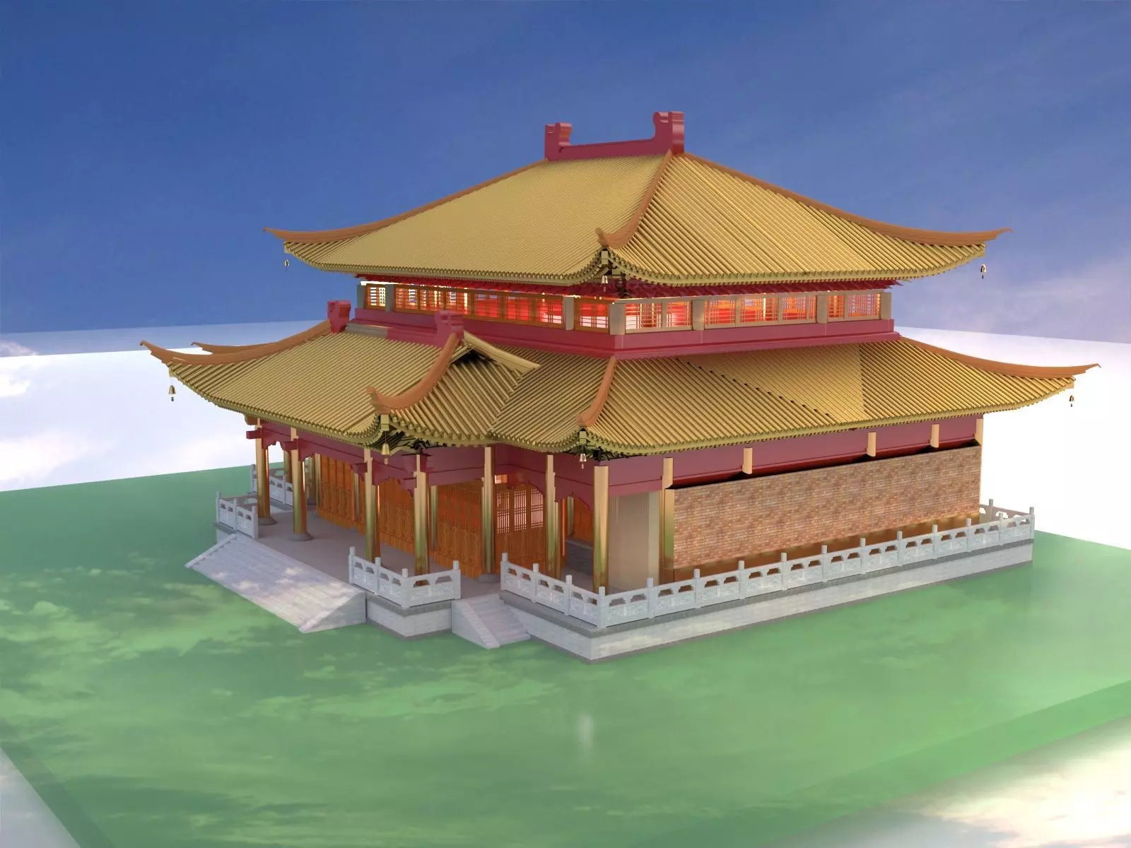 Chinese ancient house 3D model_0