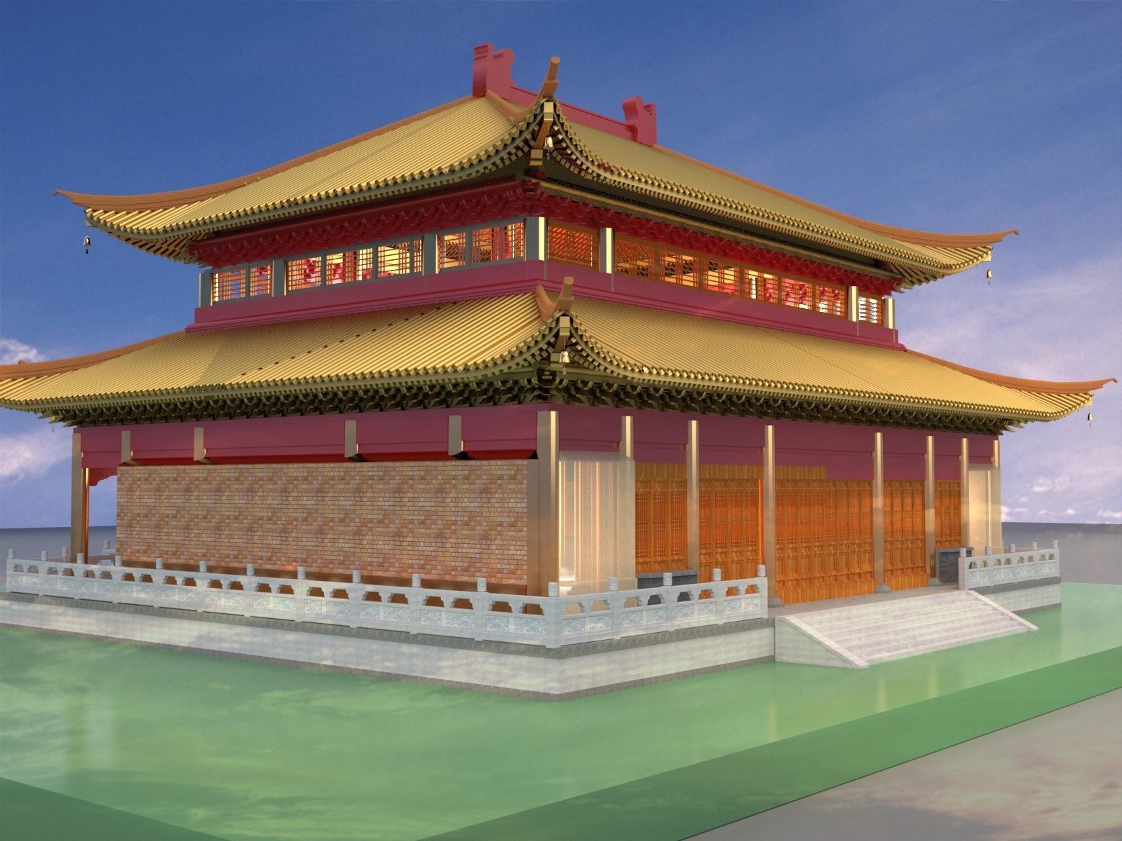 Chinese ancient house 3D model_4
