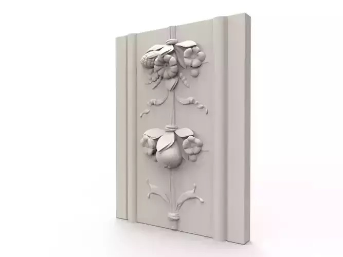 Flower Wall Relief Sculpture 3D print model
