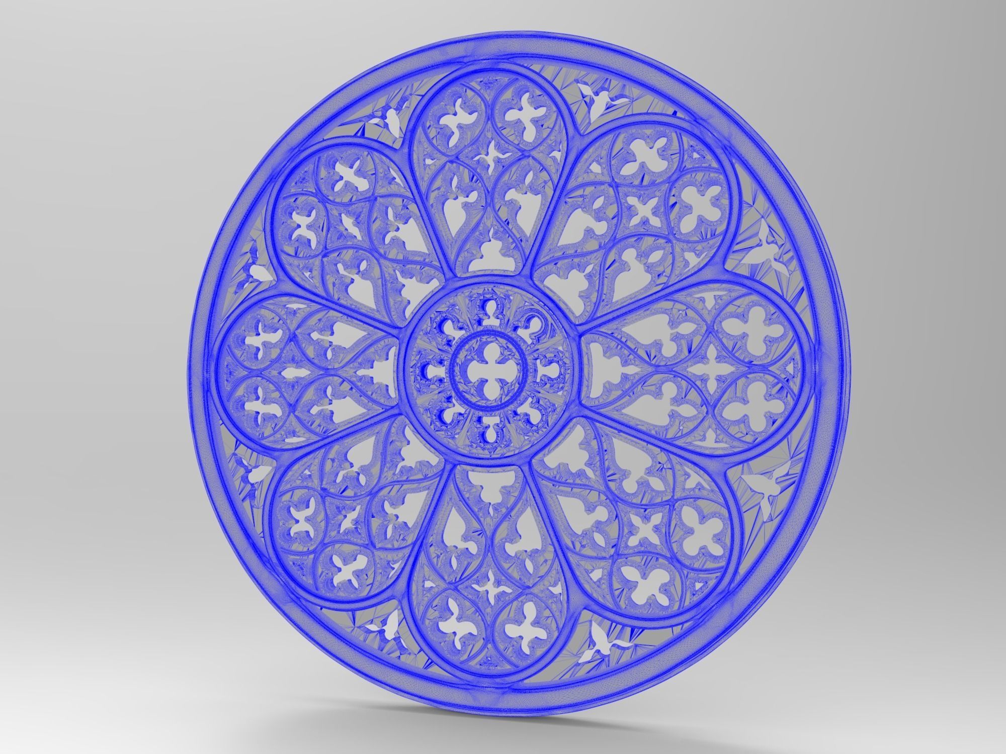 Gothic Style Rose Window Design model 3D print model_18