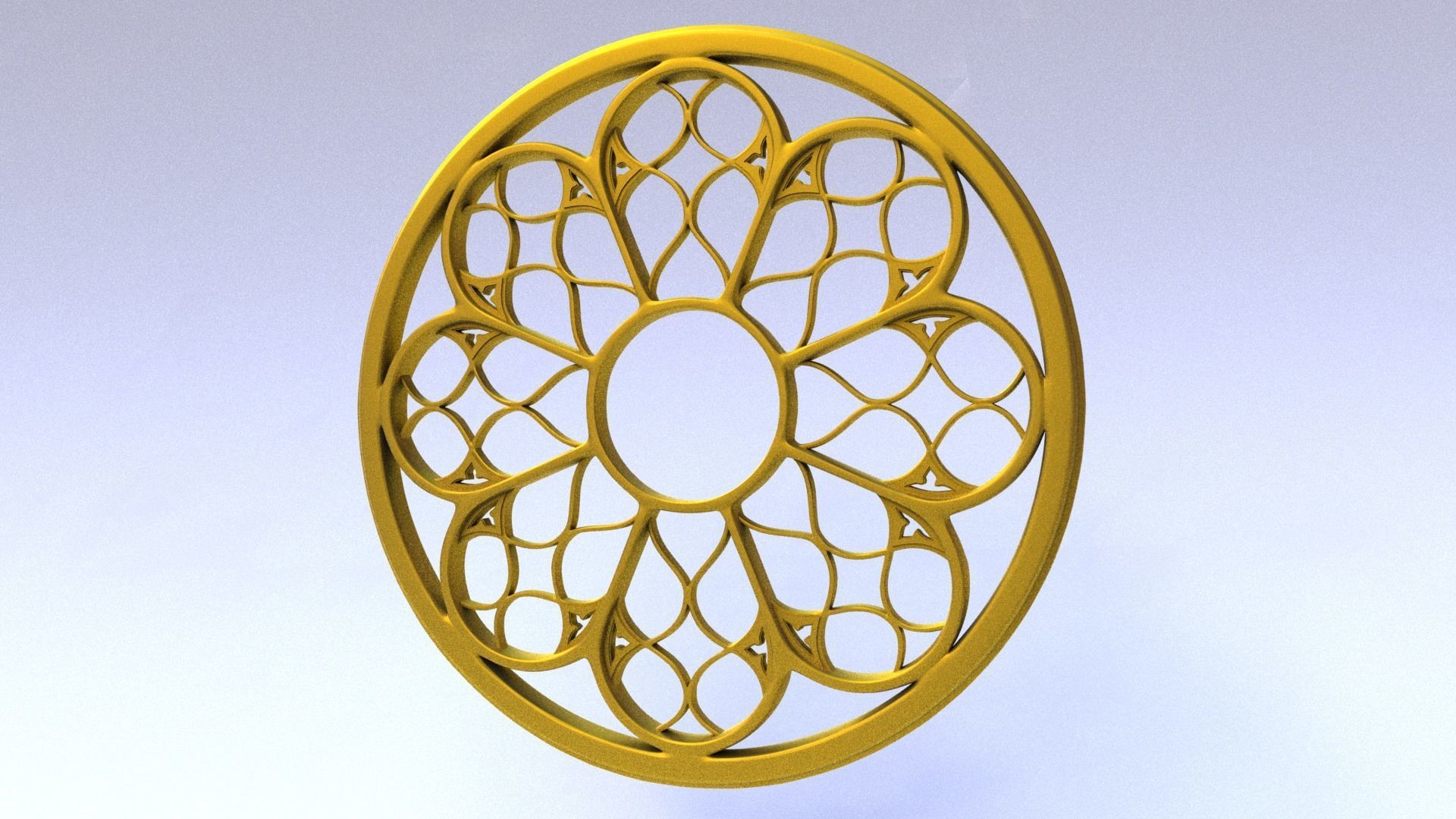 Gothic Style Rose Window Design model 3D print model_17