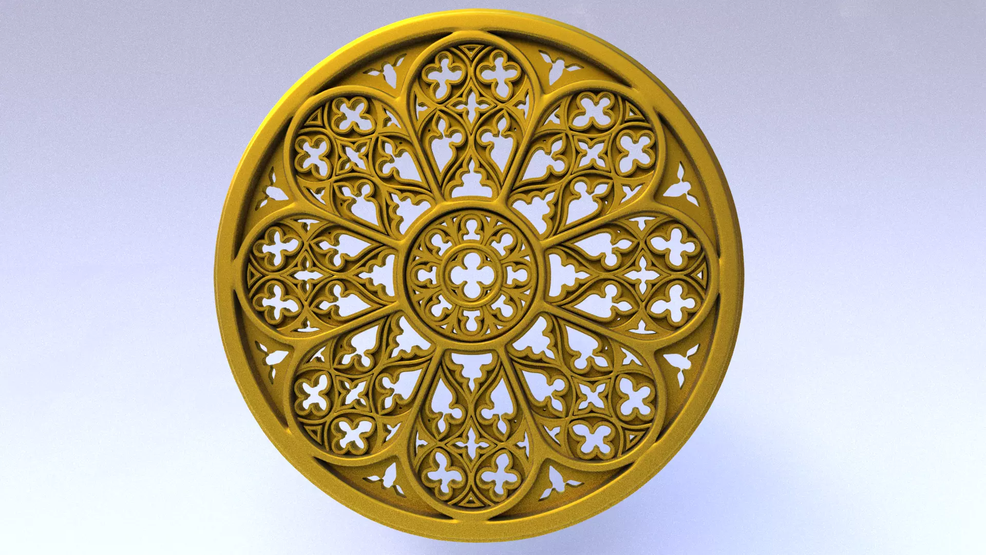 Gothic Style Rose Window Design model 3D print model_0