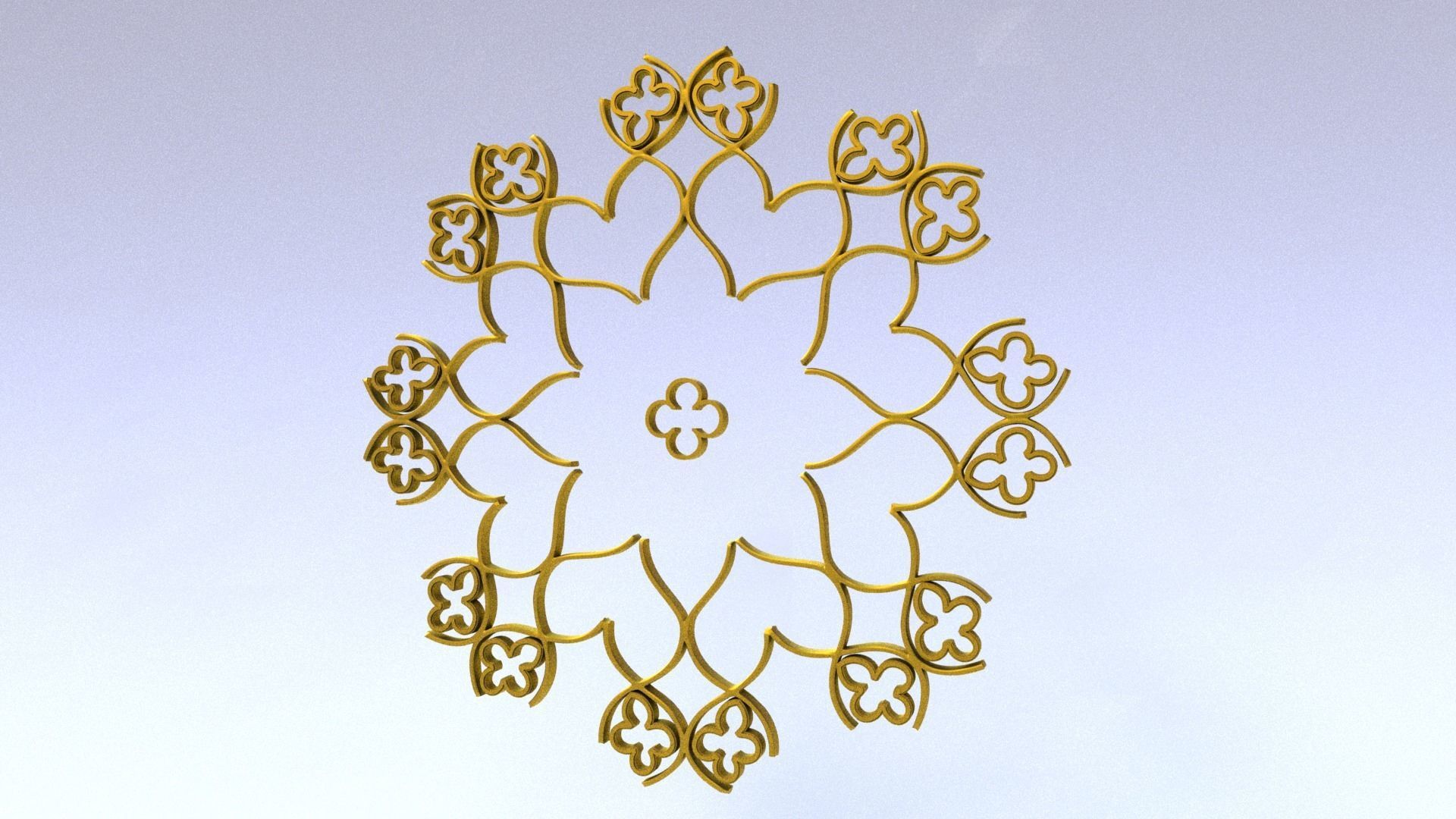 Gothic Style Rose Window Design model 3D print model_7