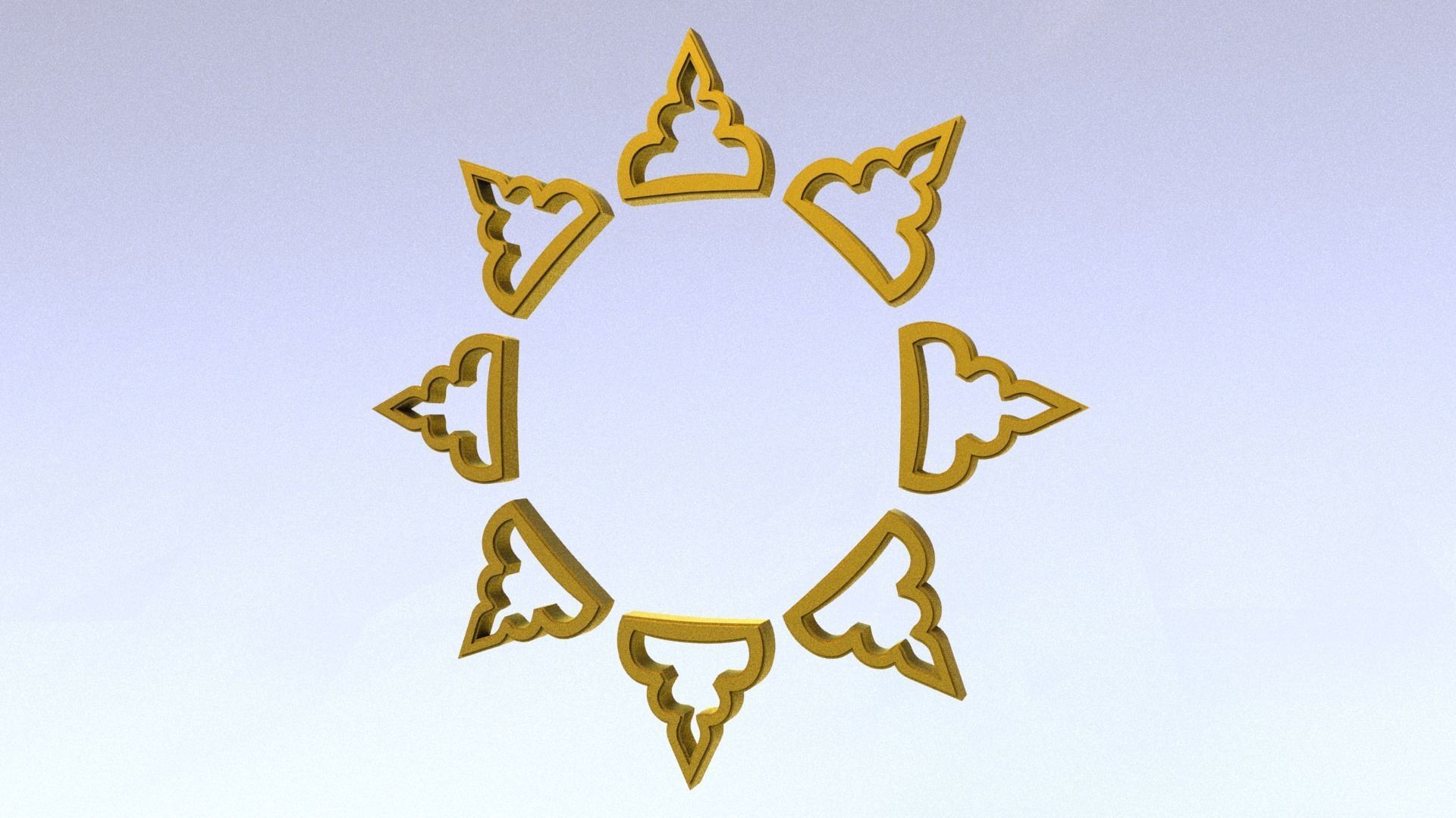 Gothic Style Rose Window Design model 3D print model_10