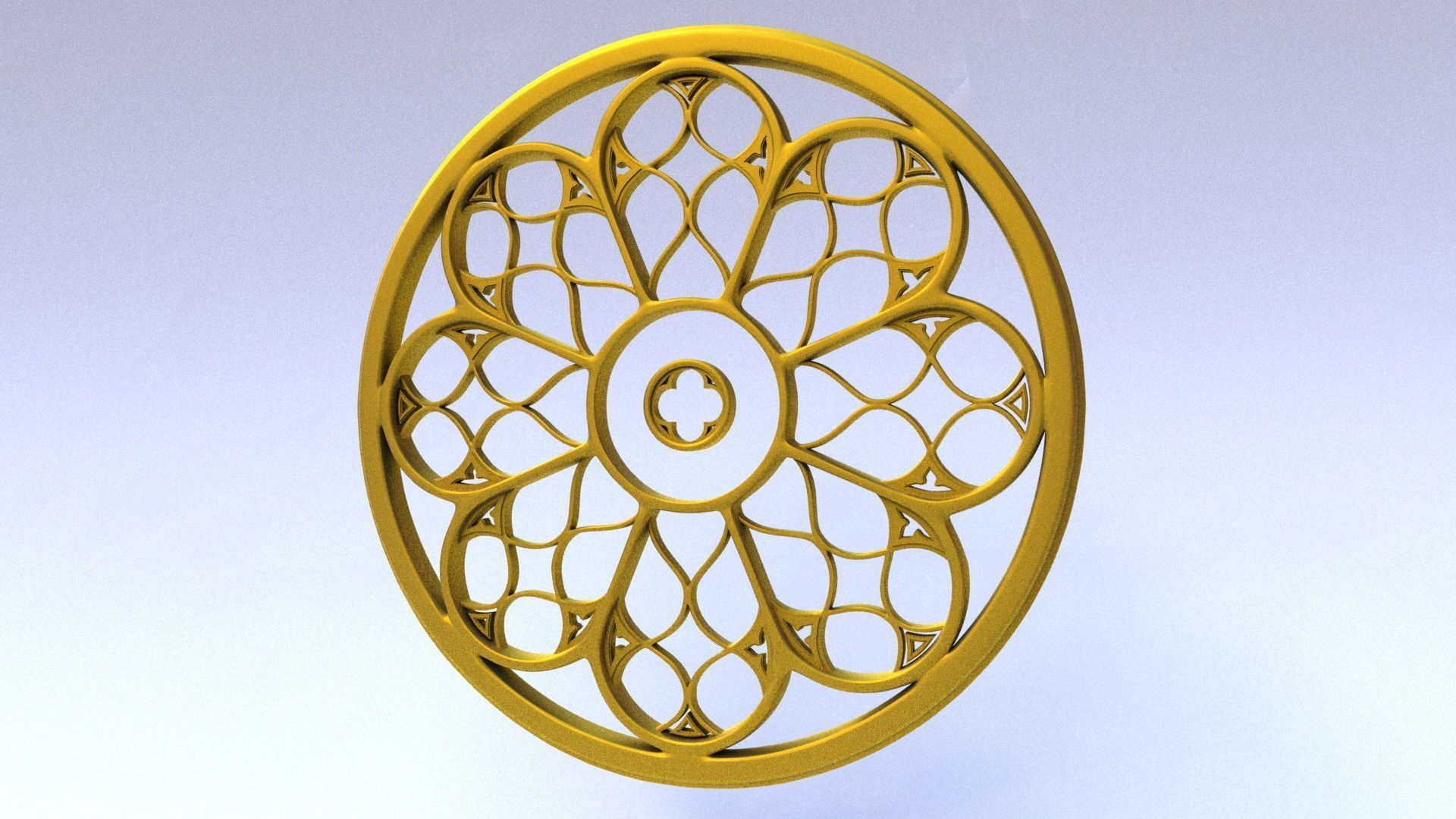Gothic Style Rose Window Design model 3D print model_6