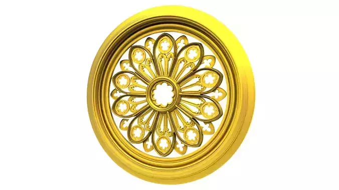 3D Gothic Style Rose Window Design 3D print model
