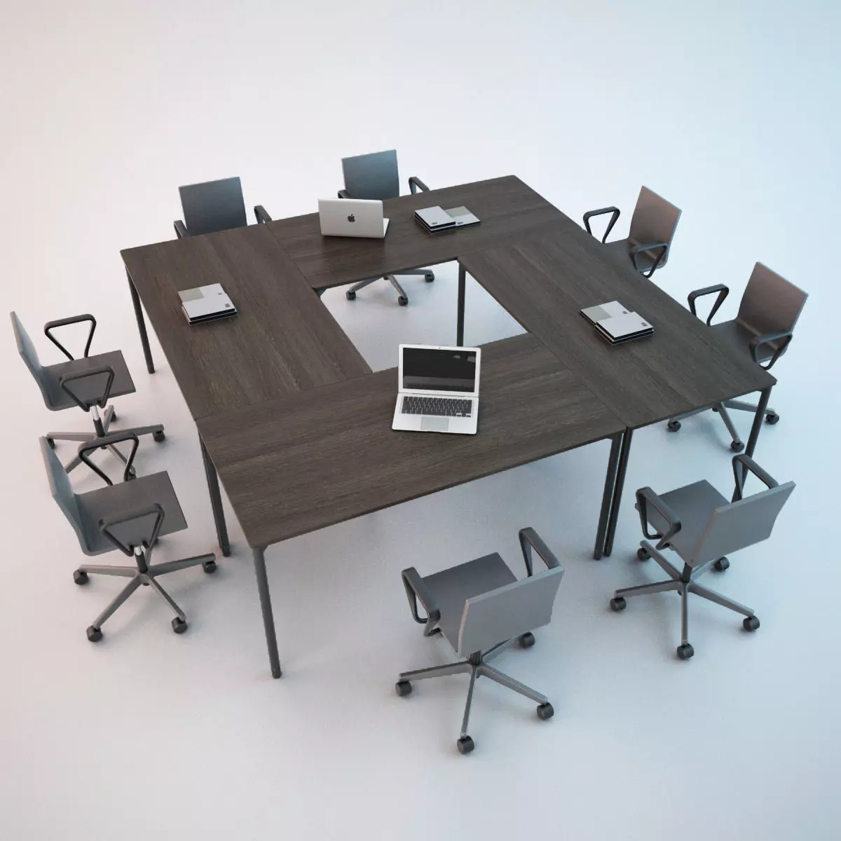 Conference Chair and Table 01 Free 3D model_0
