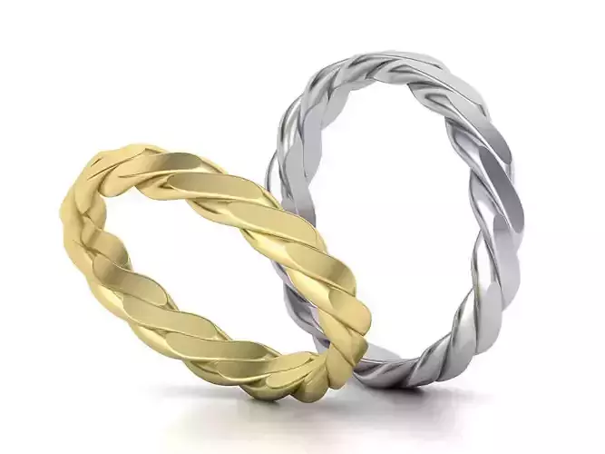 Braided Band ring Twist Chain design 4mm wide