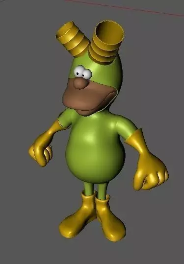 Biohazard cartoon character wearing gold Free 3D model