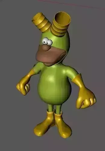 Biohazard cartoon character wearing gold